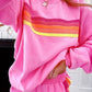 Loose Casual Patchwork Color Block Top & Shorts Set
