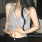 Women's V-Neck Sequin Sleeveless Tank Top