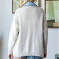 Women’s Denim-Patchwork Knitted Sweater Jacket