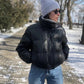 Women's PU Leather Quilted Jacket