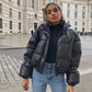 Women's PU Leather Quilted Jacket