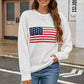 Women's Classic Flag Crew Neck Long Sleeve Sweater
