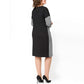 Women's Long Sleeve Houndstooth Patchwork Dress