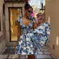 Elegant Floral Print Strapless Dress