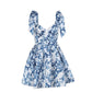Elegant Floral Print Strapless Dress