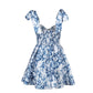 Elegant Floral Print Strapless Dress