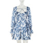 Elegant Floral Print Strapless Dress