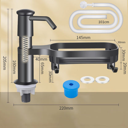 Multifunctional Kitchen Sink Organizer with Integrated Soap Dispenser
