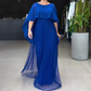 Comfortable Plus-Size Dress with Shawl Sleeves