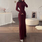 Women’s Mock Neck Bodycon Maxi Dress