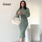 Women's Turtleneck Knitted Sweater ＆ Skirt 2-Piece Set