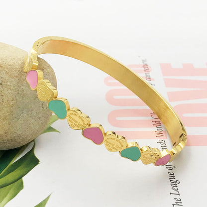 Forever Love Heart Titanium Steel Bracelet For Women