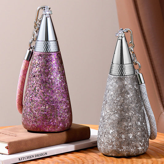 Titanium Portable Tapered Straw Insulated Water Bottle