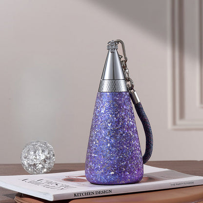 Titanium Portable Tapered Straw Insulated Water Bottle