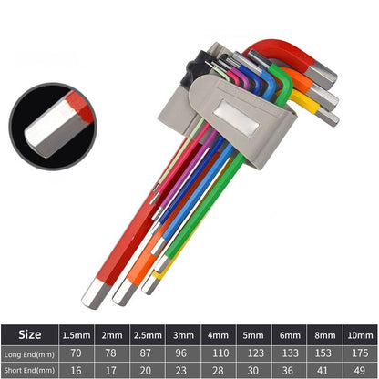 9 PCS Long Arm Allen Wrench Set
