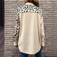 Women’s Leopard Print Lapel Long Sleeve Jackets