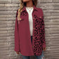 Women’s Leopard Print Lapel Long Sleeve Jackets