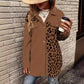 Women’s Leopard Print Lapel Long Sleeve Jackets