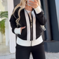 Women's Trendy Zip-Up Jacket & Pants 2-Piece Set