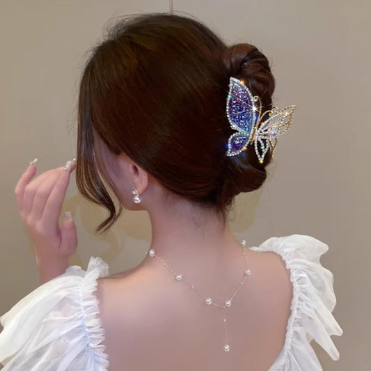Amber Butterfly Hair Claw Clip