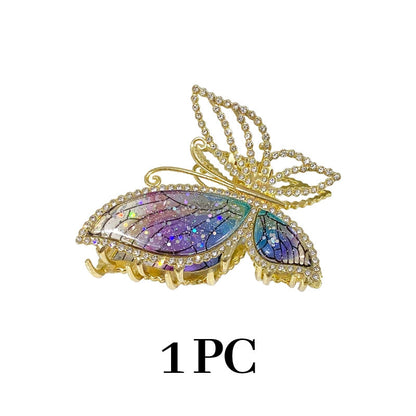 Amber Butterfly Hair Claw Clip