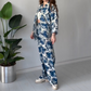 Printed Set Lapel Shirt & Wide Leg Pants