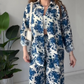 Printed Set Lapel Shirt & Wide Leg Pants