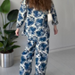 Printed Set Lapel Shirt & Wide Leg Pants