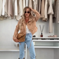 Stylish Women's Long Sleeve Drawstring Short Jacket Coat