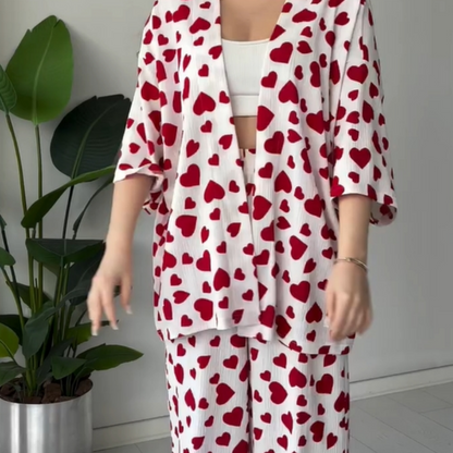 Women's Fashion Cardigan Top ＆ Pants Two Piece Set