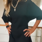 Elegant Loose Solid Color Mock Neck Dress