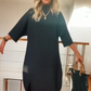 Elegant Loose Solid Color Mock Neck Dress