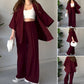 Solid Color 3/4 Sleeve Top and Pants Set
