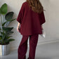 Solid Color 3/4 Sleeve Top and Pants Set