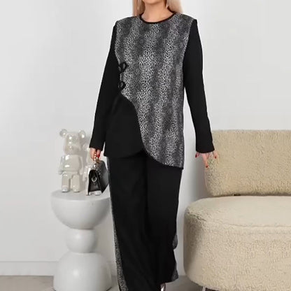 Women's Leopard Pattern Two-Piece Set