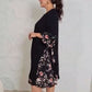 Women's Round Neck Waist-Tied Long Sleeve Midi Dress