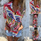 Stylish Colorful Printed Lapel Long Sleeve Shirt