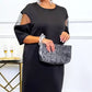 Elegant Round Neck Semi-Sheer Sleeve Dress