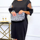 Elegant Round Neck Semi-Sheer Sleeve Dress