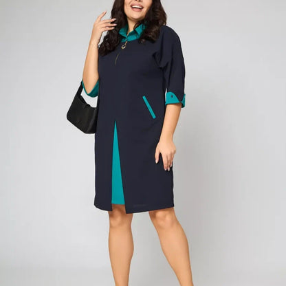 Women's Plus Size Work Dress with Pockets