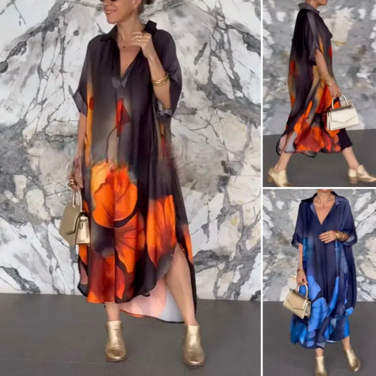 Women's Fashion Loose Floral Print Dresses