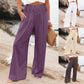 Women's Casual High-Waisted Wide-Leg Pants with Pockets