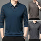 Men's Faux Two Piece Lapel Long-Sleeve Tops