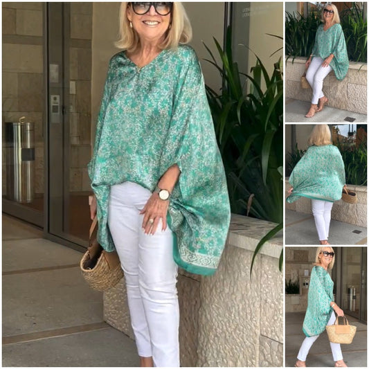Women's V-Neck Caftan Poncho