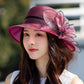 Elegant Wide Brim Flower UV Protective Hat
