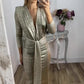 Women’s Metallic Long-Sleeve Tie-Up V-Neck Bodycon Dress