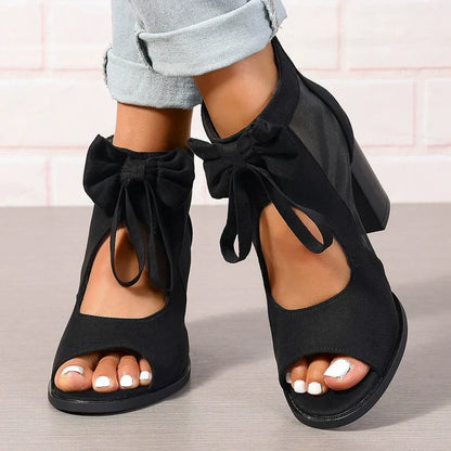 💕Women’s Bow Open-Toe Chunky Heel Sandals👠