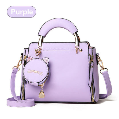 Women's Fashion Versatile Bag with Cute Kitten Organizer