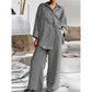 Women's Casual Cotton And Linen Shirt Set