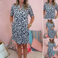 Women's Casual Short Sleeve V-Neck Printed Dress